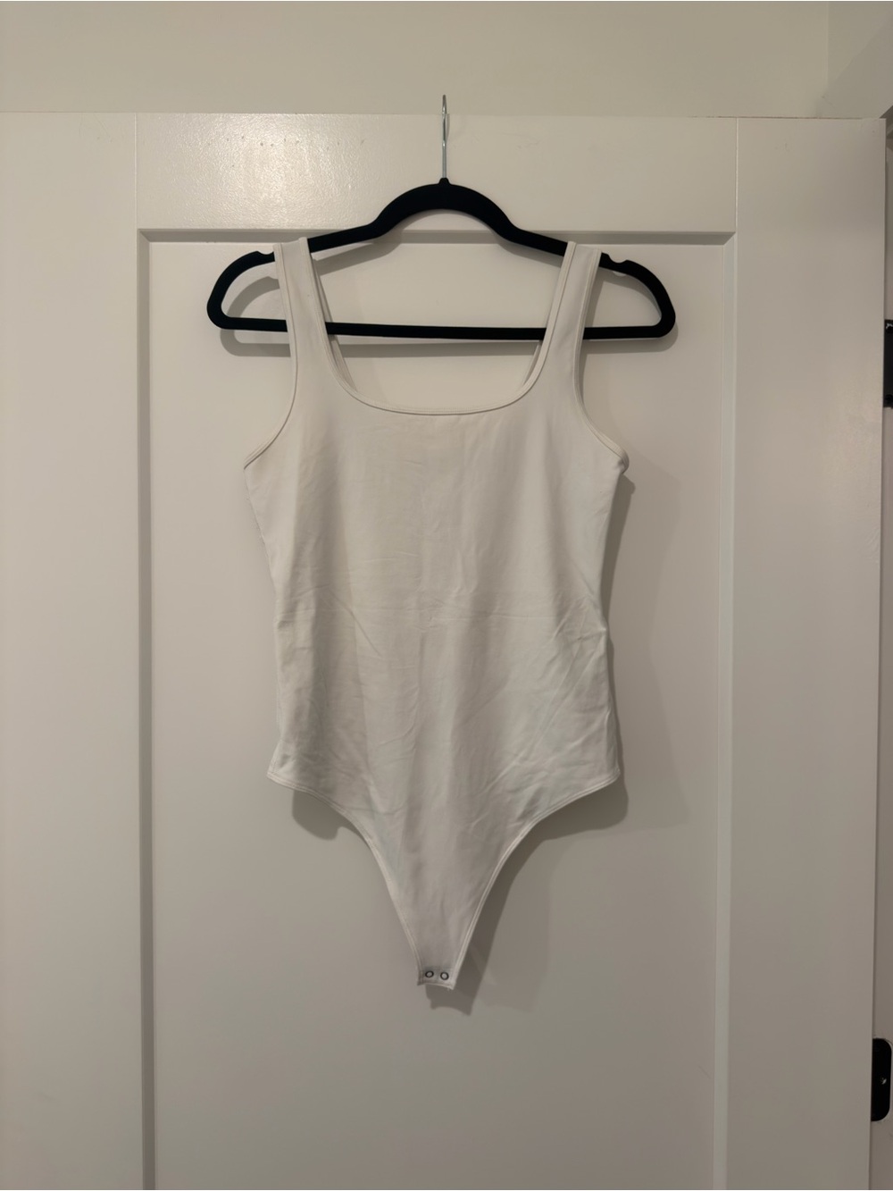 Abercrombie & Fitch White Scoop Neck One-Piece Bodysuit
